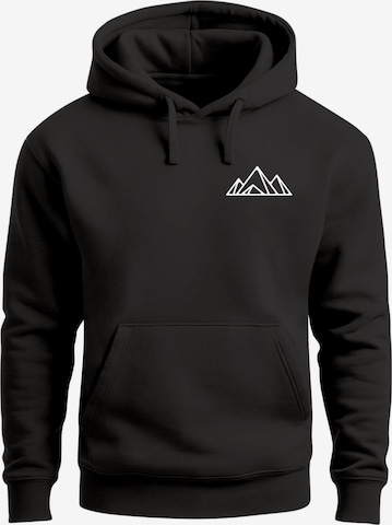 Neverless Sweatshirt 'Berg Polygon' in Schwarz: Vorderseite