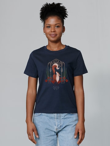 T-shirt ' Der wunderschöne Fuchs ' Watapparel en bleu : devant