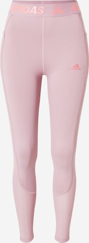 ADIDAS SPORTSWEAR Skinny Workout Pants 'Techfit Summer Mesh' in Pink: front