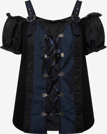 Ulla Popken Traditional blouse in Black: front