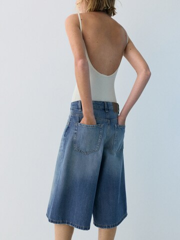 Wide Leg Jean Pull&Bear en bleu