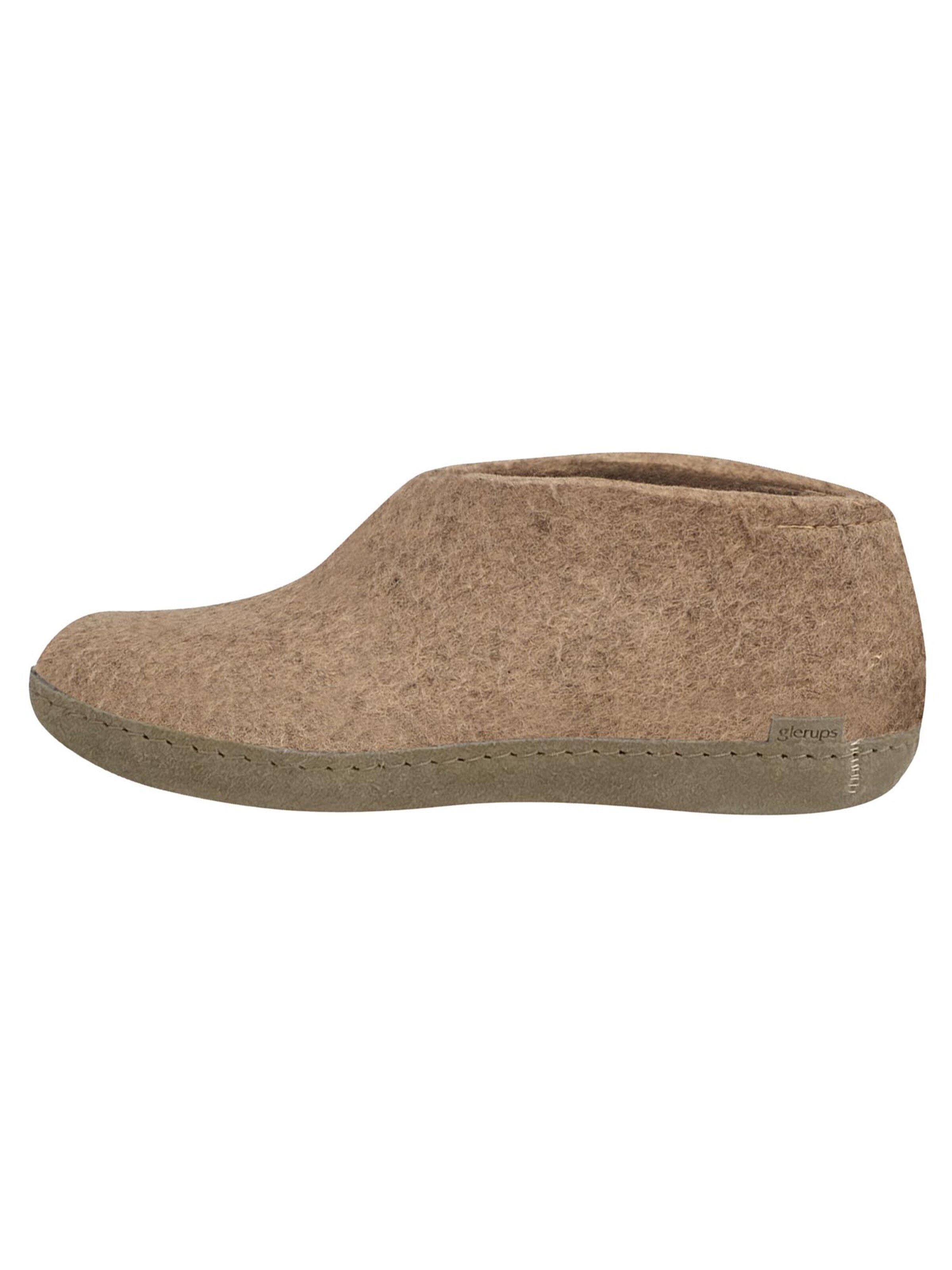 Glerups Slipper 'Ledersohle' in Beige: front