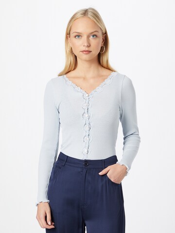 rosemunde Gebreid vest in Blauw: voorkant