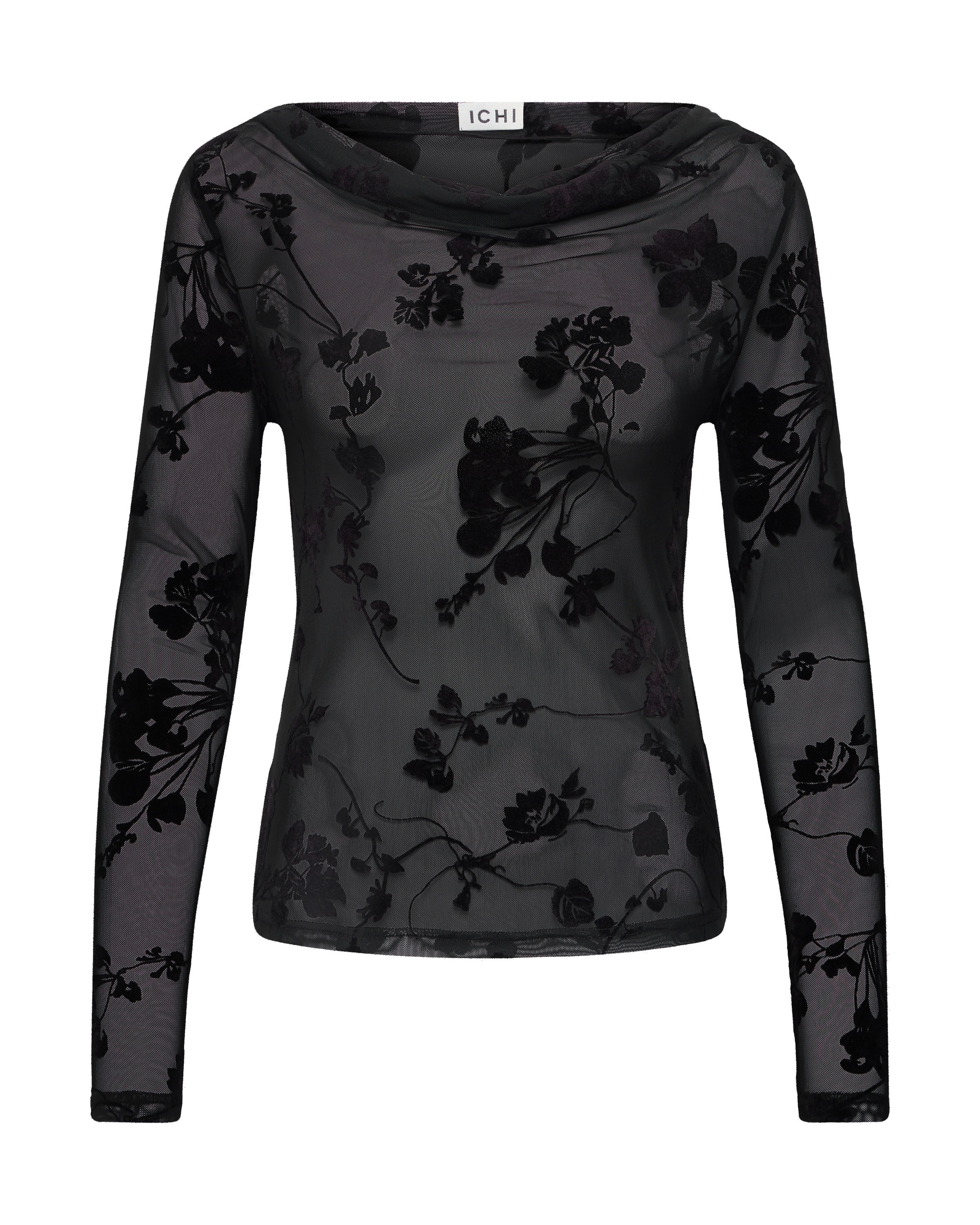 ICHI - Blusa 'IHKAINA' en negro: frente