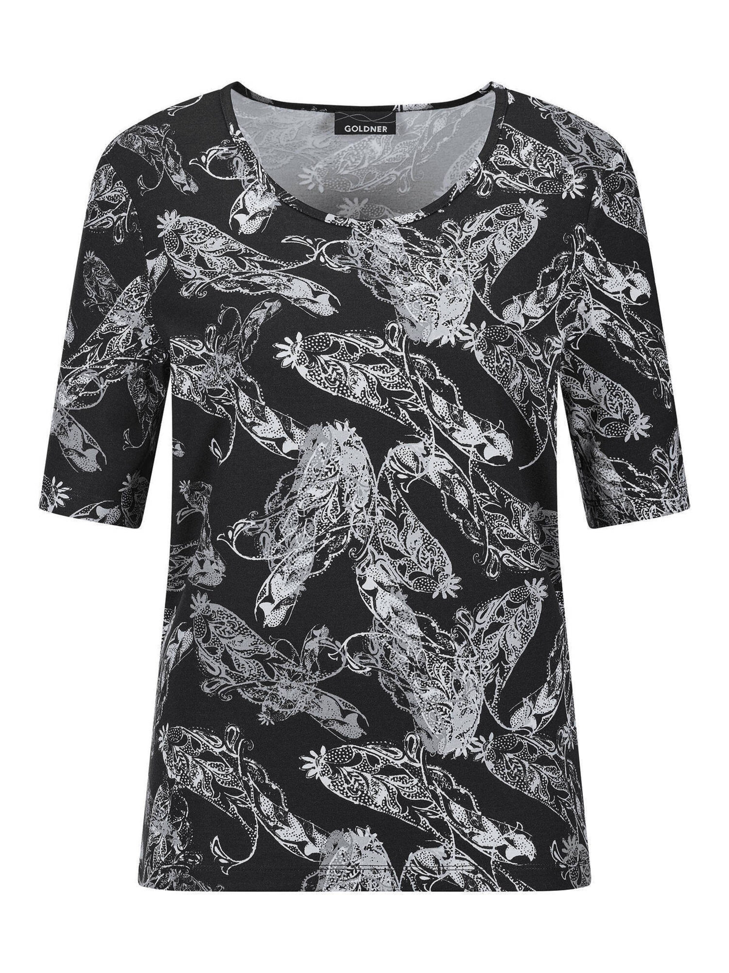 Goldner T-shirt en gris chiné / noir, Vue avec produit