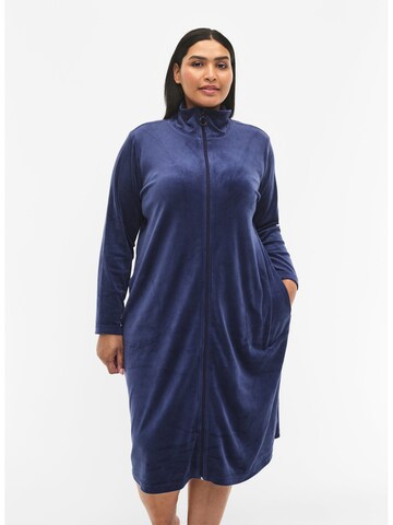 Robe de chambre 'MHELENA' Zizzi en bleu : devant