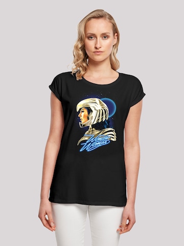 F4NT4STIC T-Shirt 'DC Comics Wonder Woman 84 Retro Gold Helmet' in Schwarz: predná strana