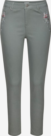 LASCANA Slimfit Jeans in Grijs: voorkant