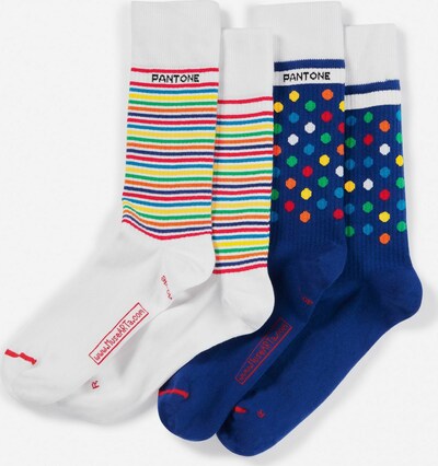 Pantone made by MuseARTa Chaussettes en bleu foncé / mélange de couleurs / blanc, Vue avec produit