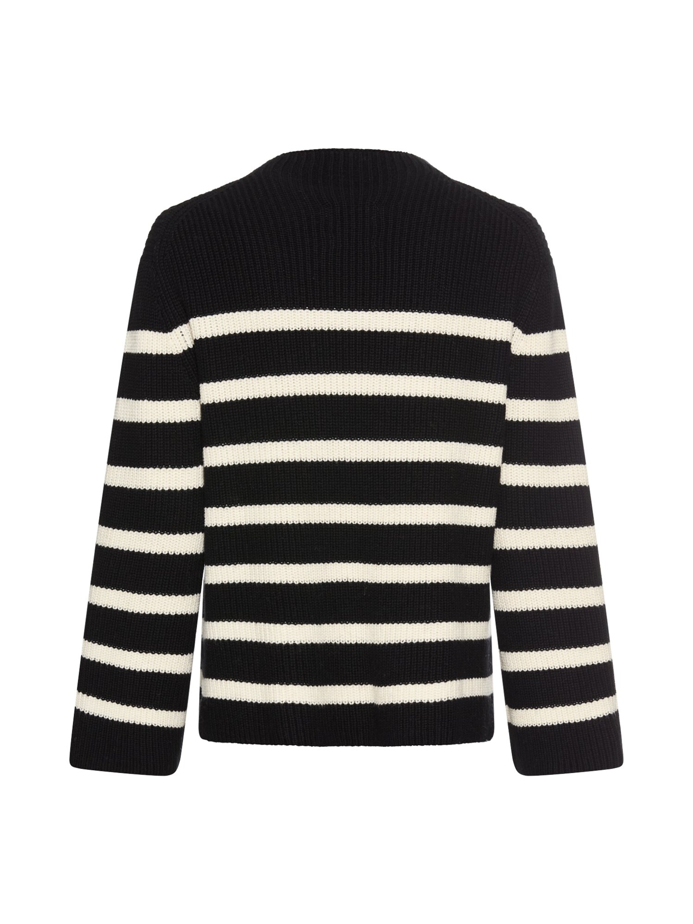 CAMEL ACTIVE Strickpullover mit Streifen in Schwarz