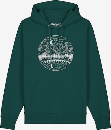 Sweat-shirt 'Mountains by night' Watapparel en vert : devant