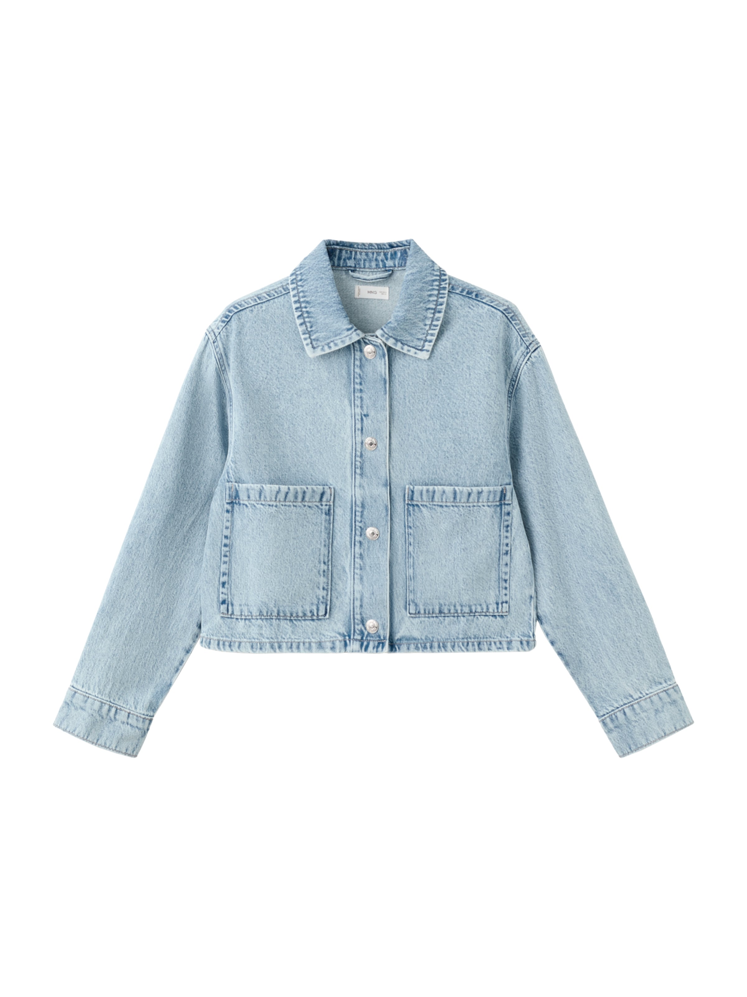 MANGO TEEN Veste mi-saison en bleu clair, Vue avec produit