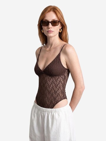 Dilvin Bodysuit 'Blusen' in Brown