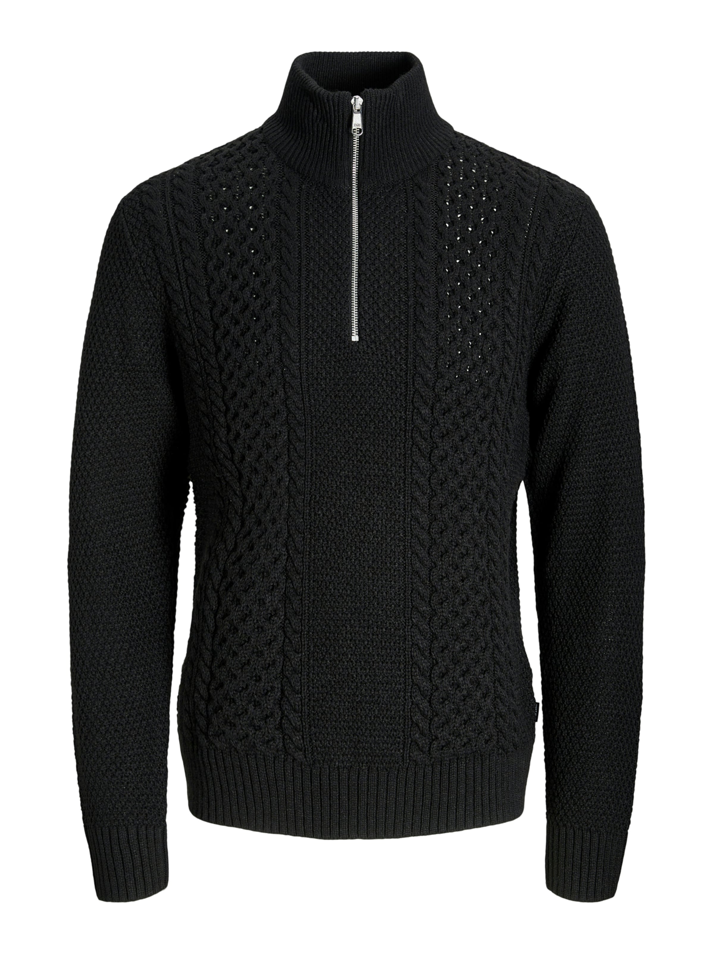 JACK & JONES Trui 'Paul' in Zwart: voorkant