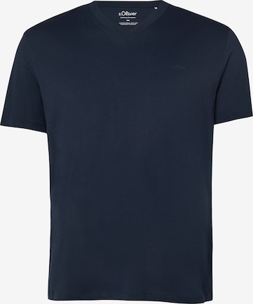 s.Oliver Men Big Sizes Shirt in Blue: front