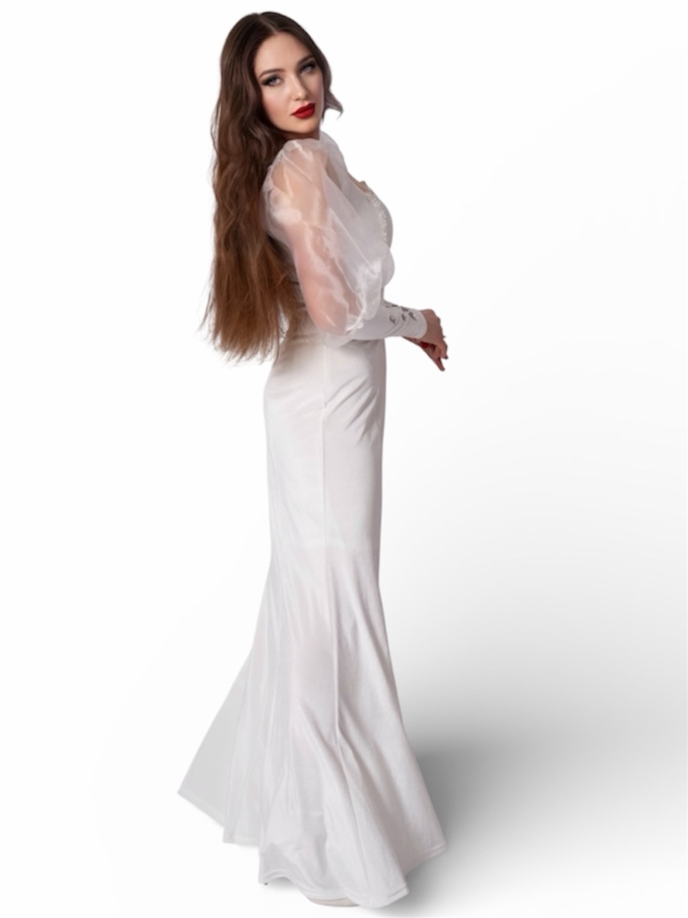Elena Athanasiadou Avondjurk in Wit