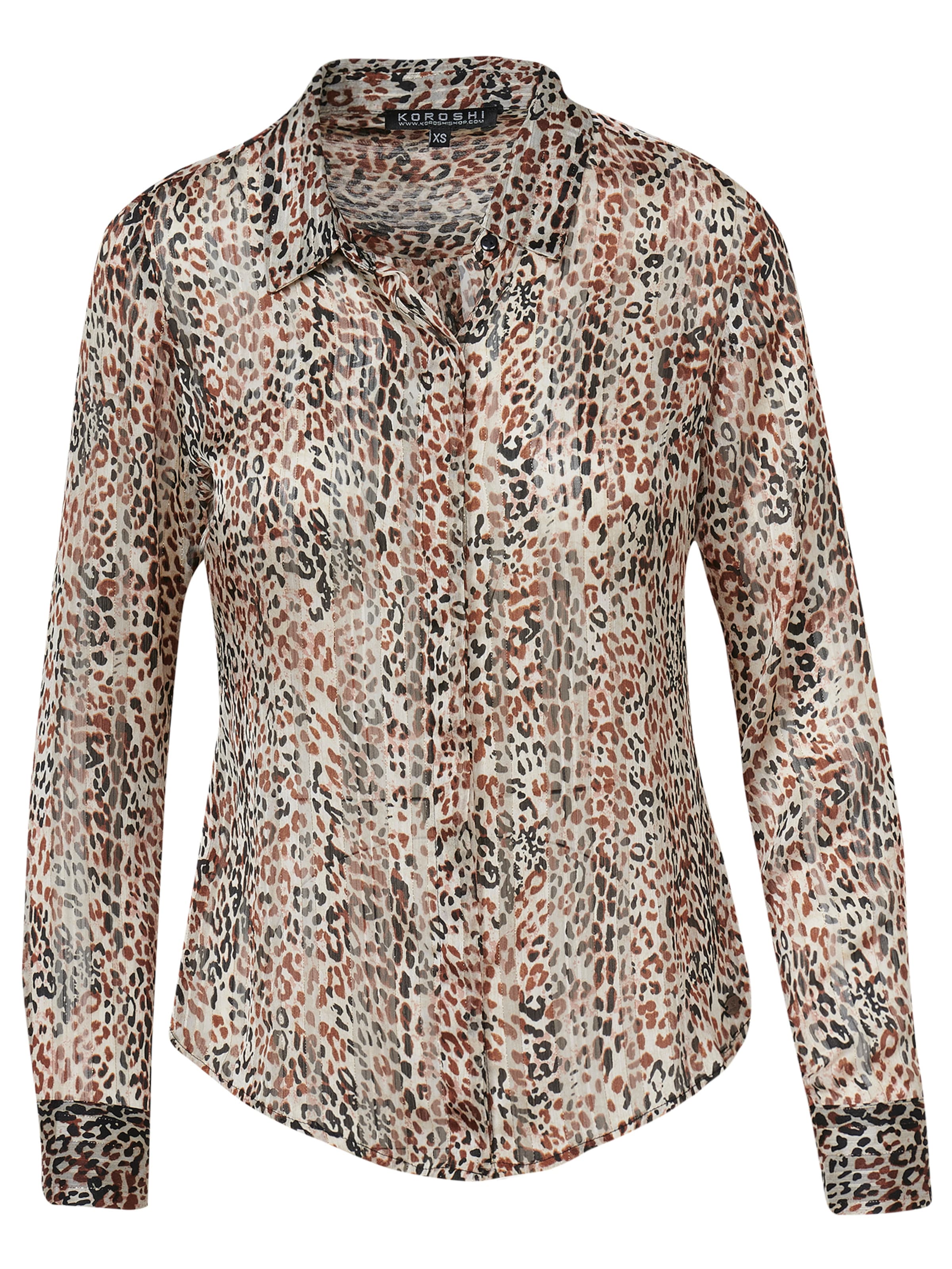 KOROSHI Bluse in Braun: Vorderseite