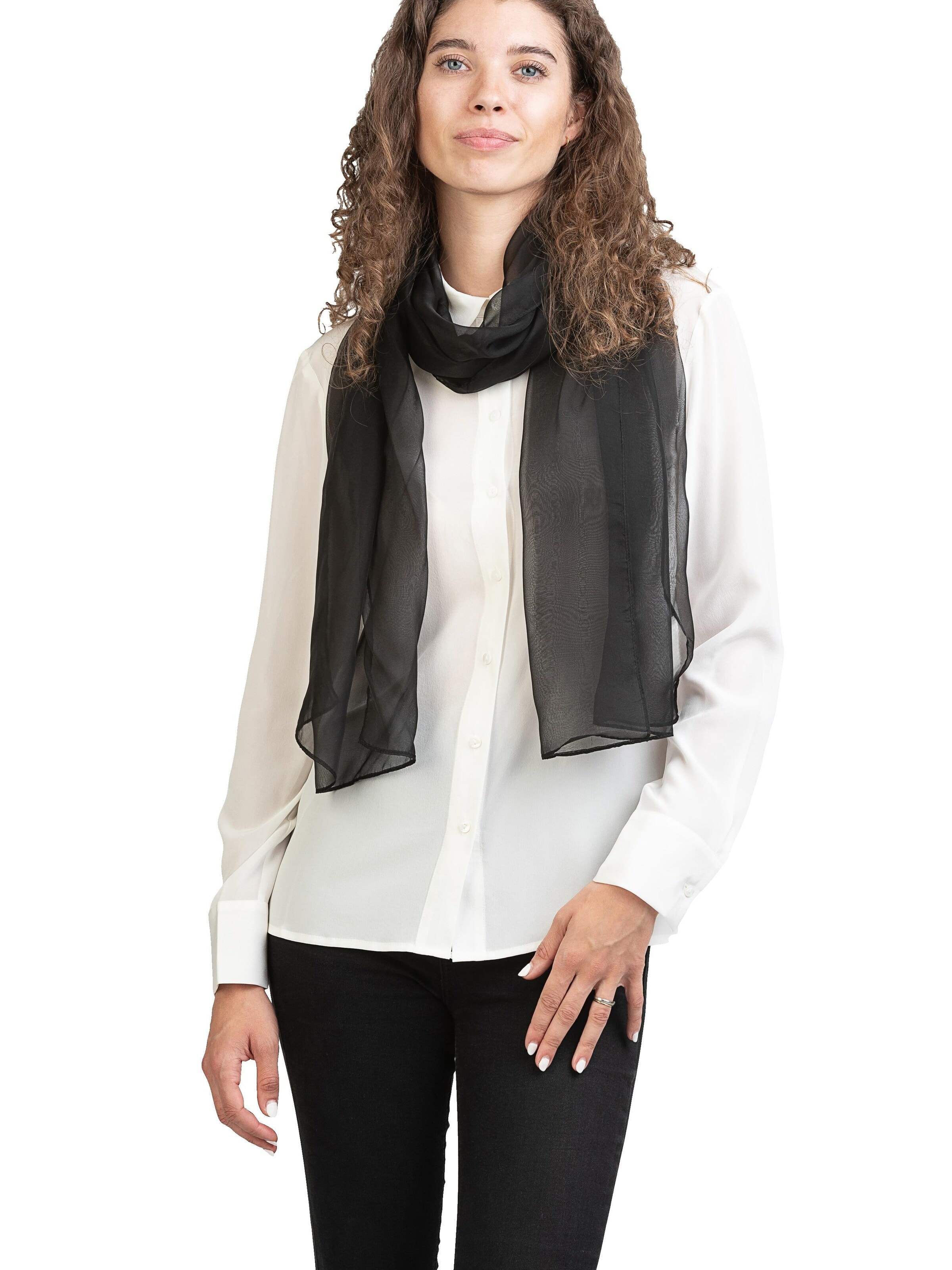 Posh Gear Halsduk 'Chiffon Scialle' i svart: framsida