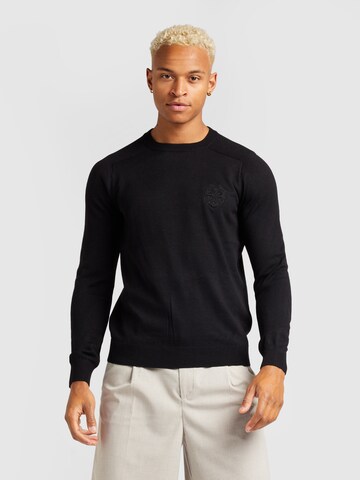Pull-over 'GUISEPPE' 19V69 ITALIA en noir : devant