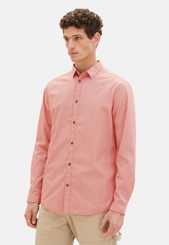 TOM TAILOR Regular fit Button Up Shirt in Red