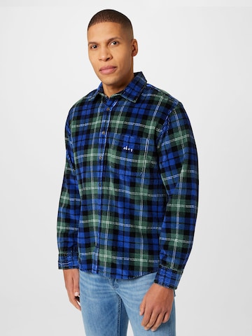 Regular fit Camicia 'Andrew Woven' di Obey in blu: frontale