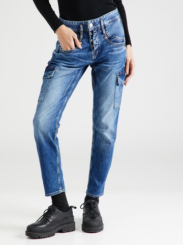 Herrlicher Tapered Cargojeans 'Shyra' in Blauw: voorkant