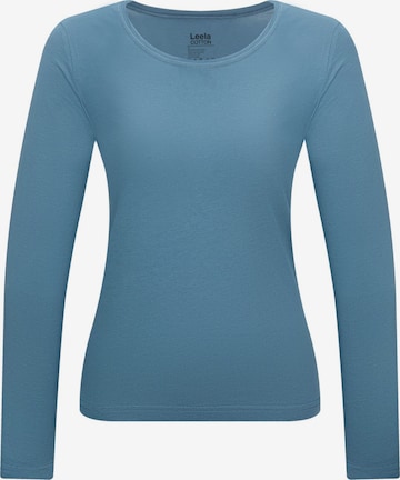 Leela COTTON Shirt 'Damen Bio-Baumwoll Langarmshirt' in Blau: Vorderseite