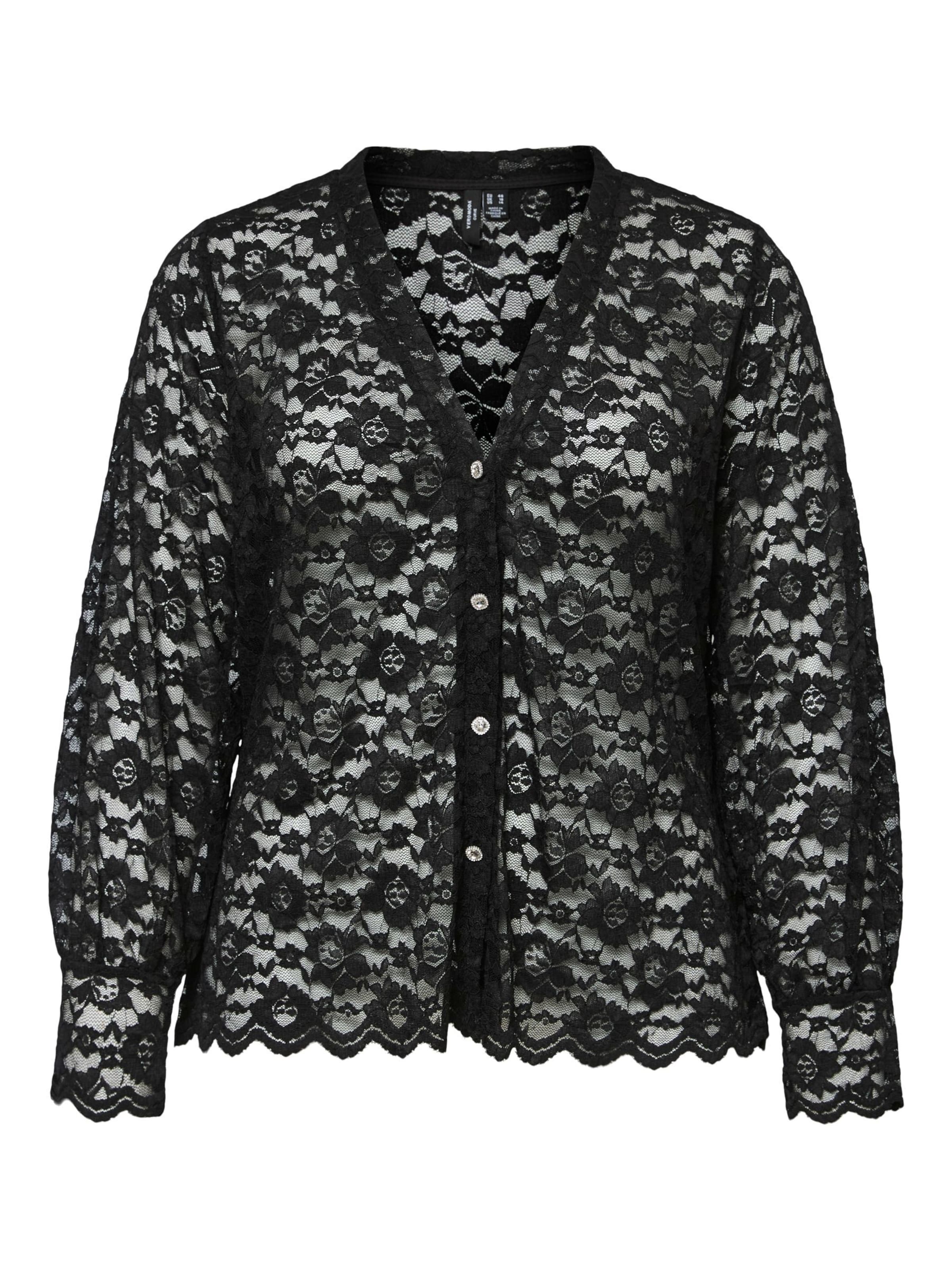 Vero Moda Curve Bluse 'VMDEA' in Schwarz: Vorderseite