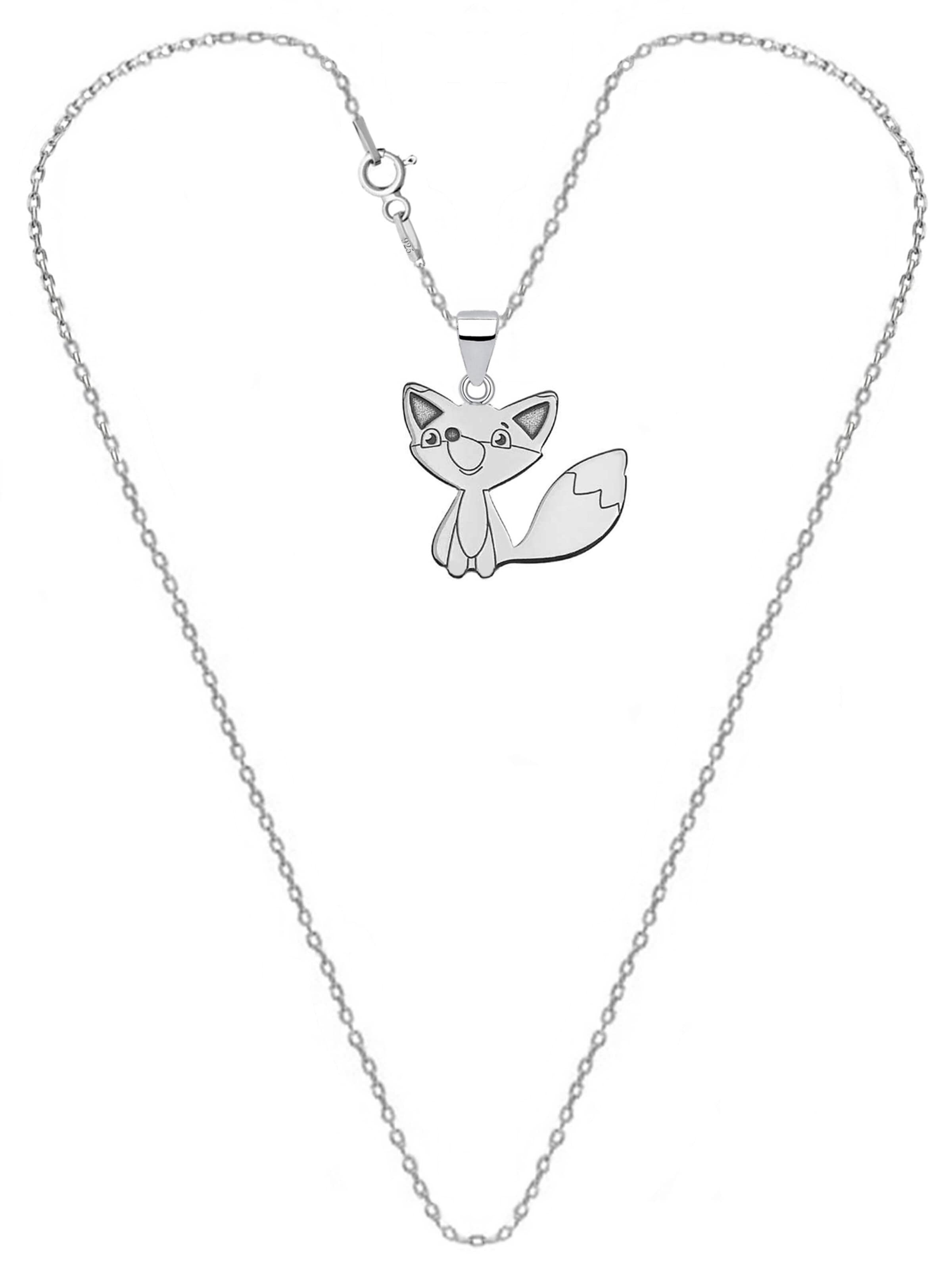 Goldene Hufeisen Kette 'Fuchs'‌‌‌ in Silber: Vorderseite