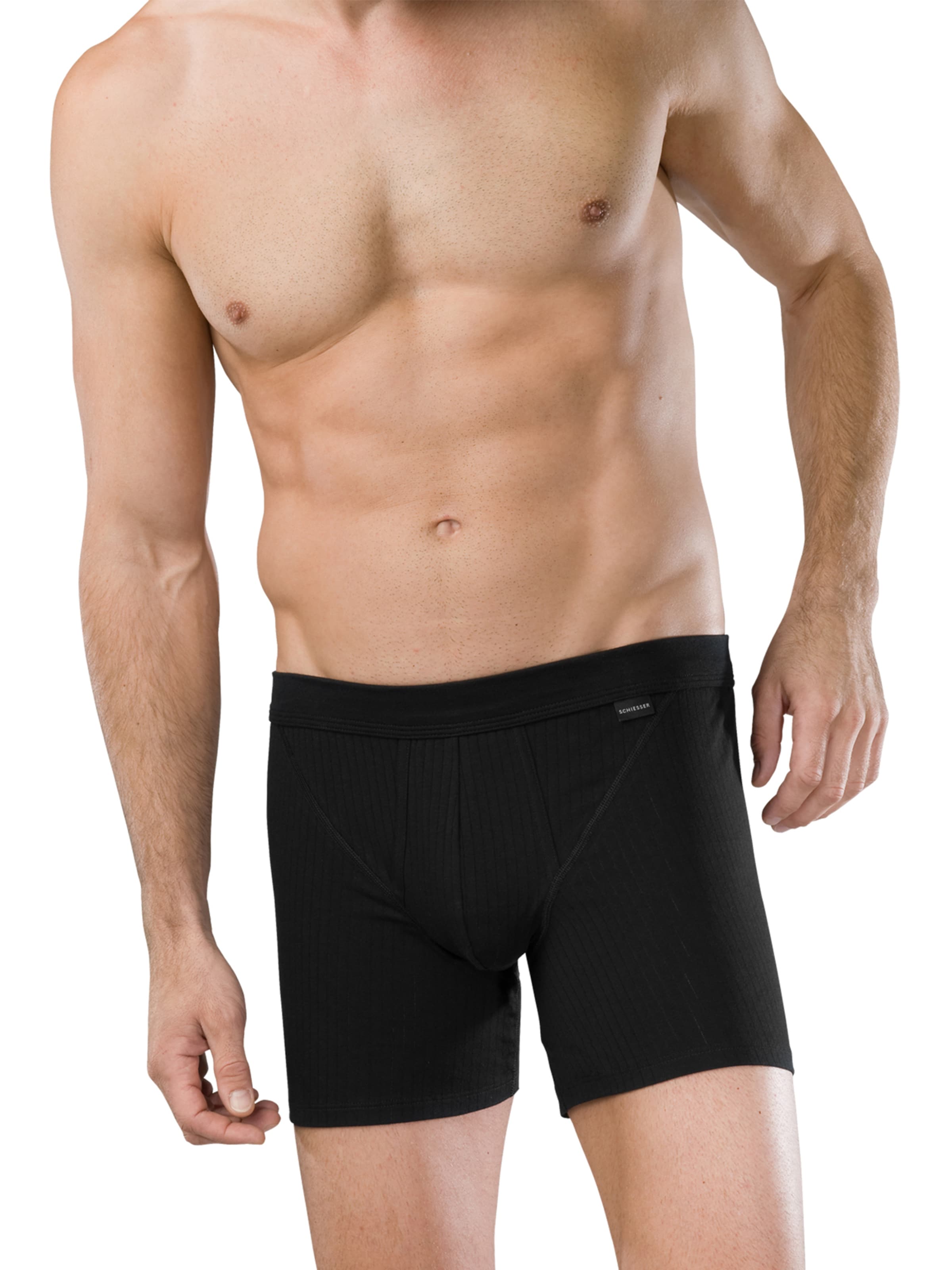 SCHIESSER Boxershorts 'Authentic' in Schwarz: Vorderseite