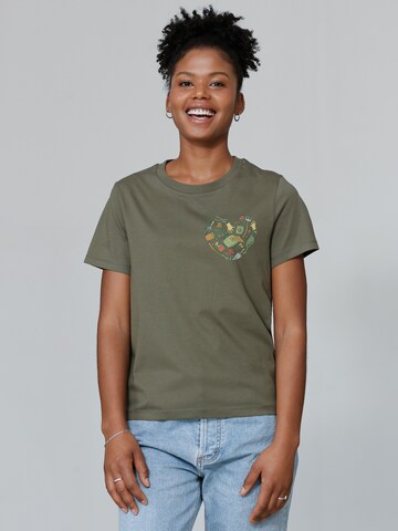 T-shirt 'Gartenliebe' Watapparel en vert : devant