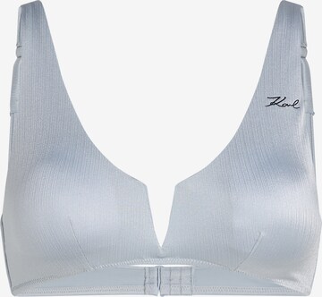 Hauts de bikini ' Dna Shiny Rib Bandeau ' Karl Lagerfeld en gris : devant