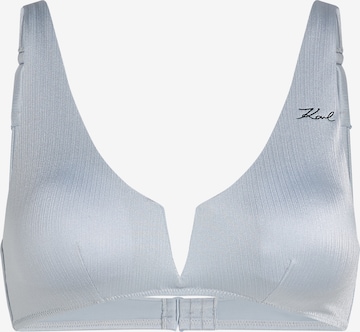 Invisible Hauts de bikini ' Dna Shiny Rib Bandeau ' Karl Lagerfeld en gris : devant