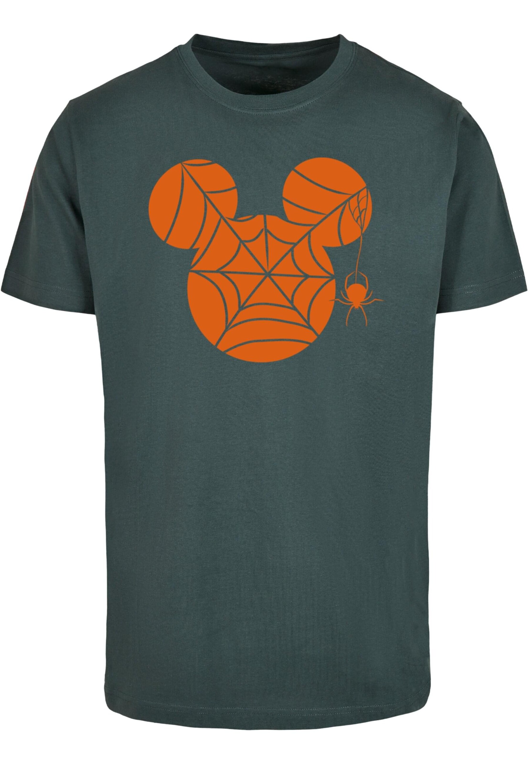 ABSOLUTE CULT T-Shirt 'Mickey Mouse - Halloween Cobweb' in Grün: Vorderseite