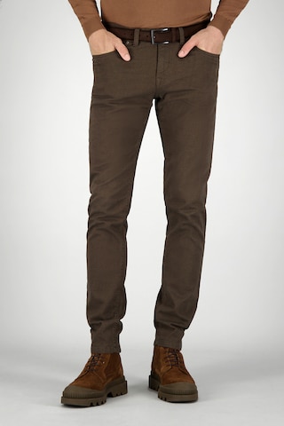 Gardeur Slimfit Broek in Bruin: voorkant
