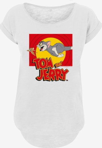 T-shirt 'Tom And Jerry Chase Scene' F4NT4STIC en blanc : devant
