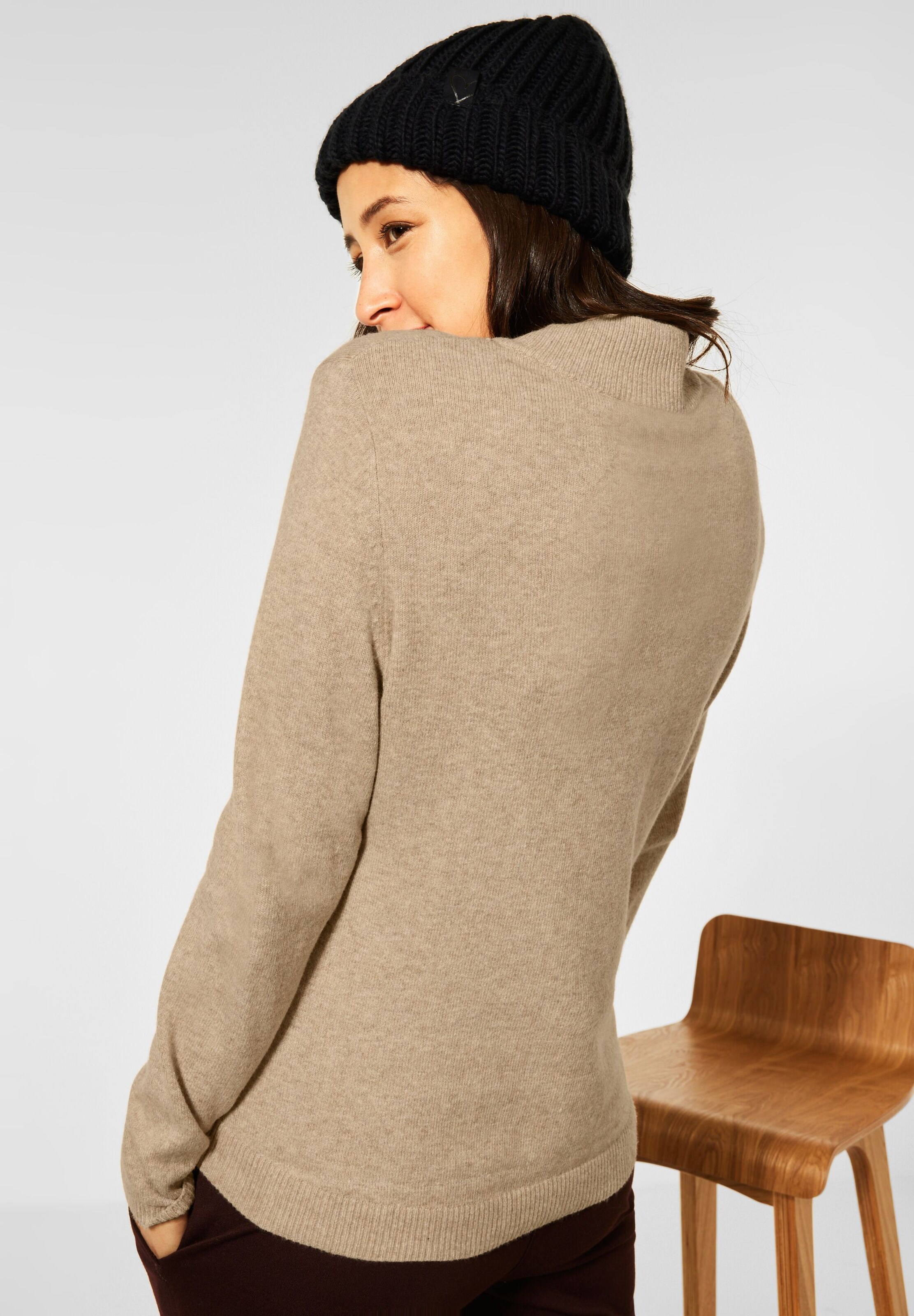 Grandes tailles Pull-over STREET ONE en Crème 