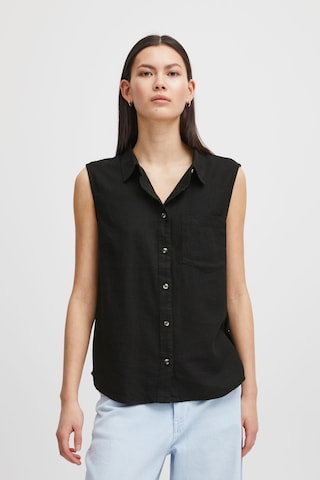 ICHI - Blusa 'Lino' em preto: frente