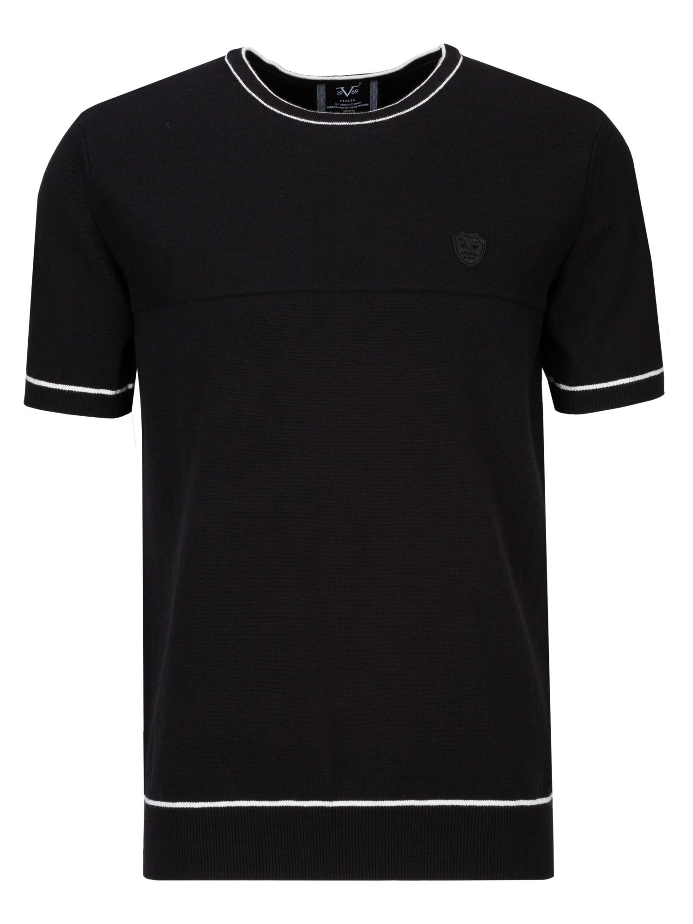 T-Shirt 'Marino' 19V69 ITALIA en noir : devant