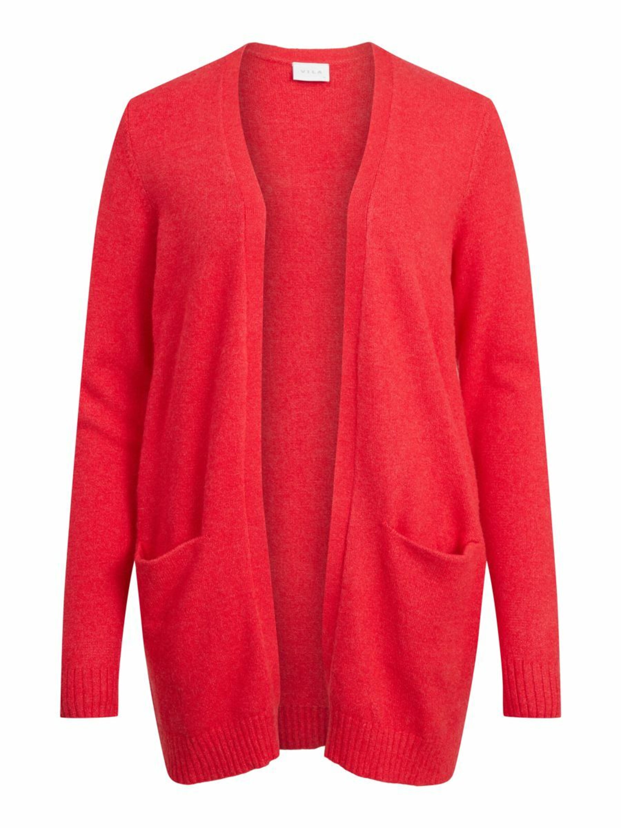 VILA Gebreid vest 'Ril' in Rood: voorkant