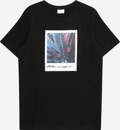 s.Oliver T-Shirt in hellblau / pastellrot / schwarz / weiß, Produktansicht