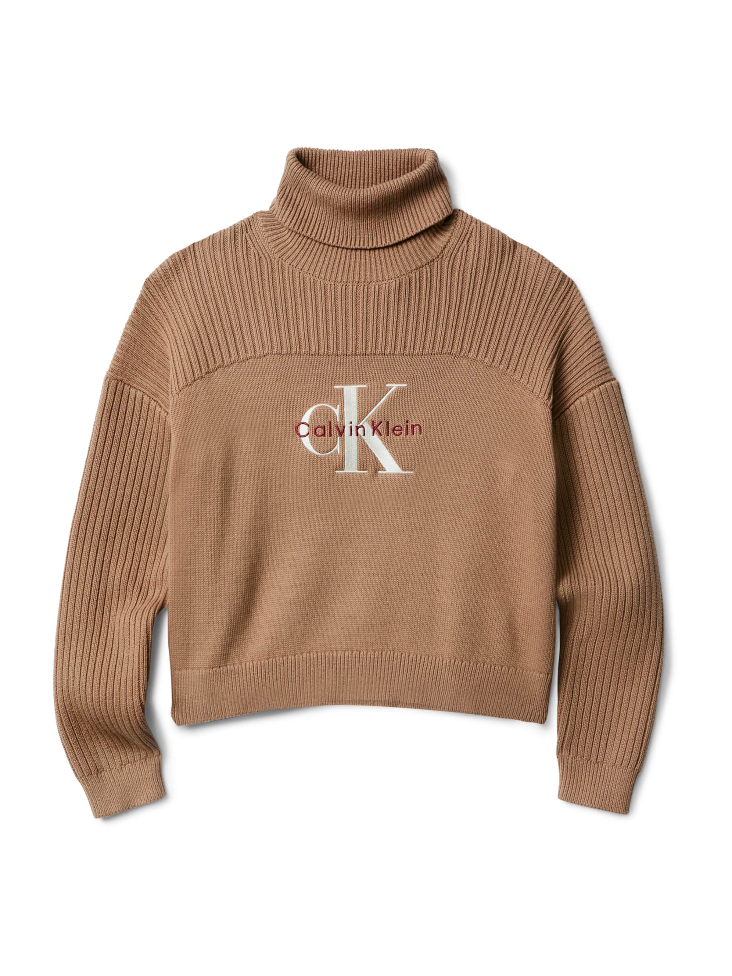 Calvin Klein Jeans Πουλόβερ σε καφέ: μπροστά