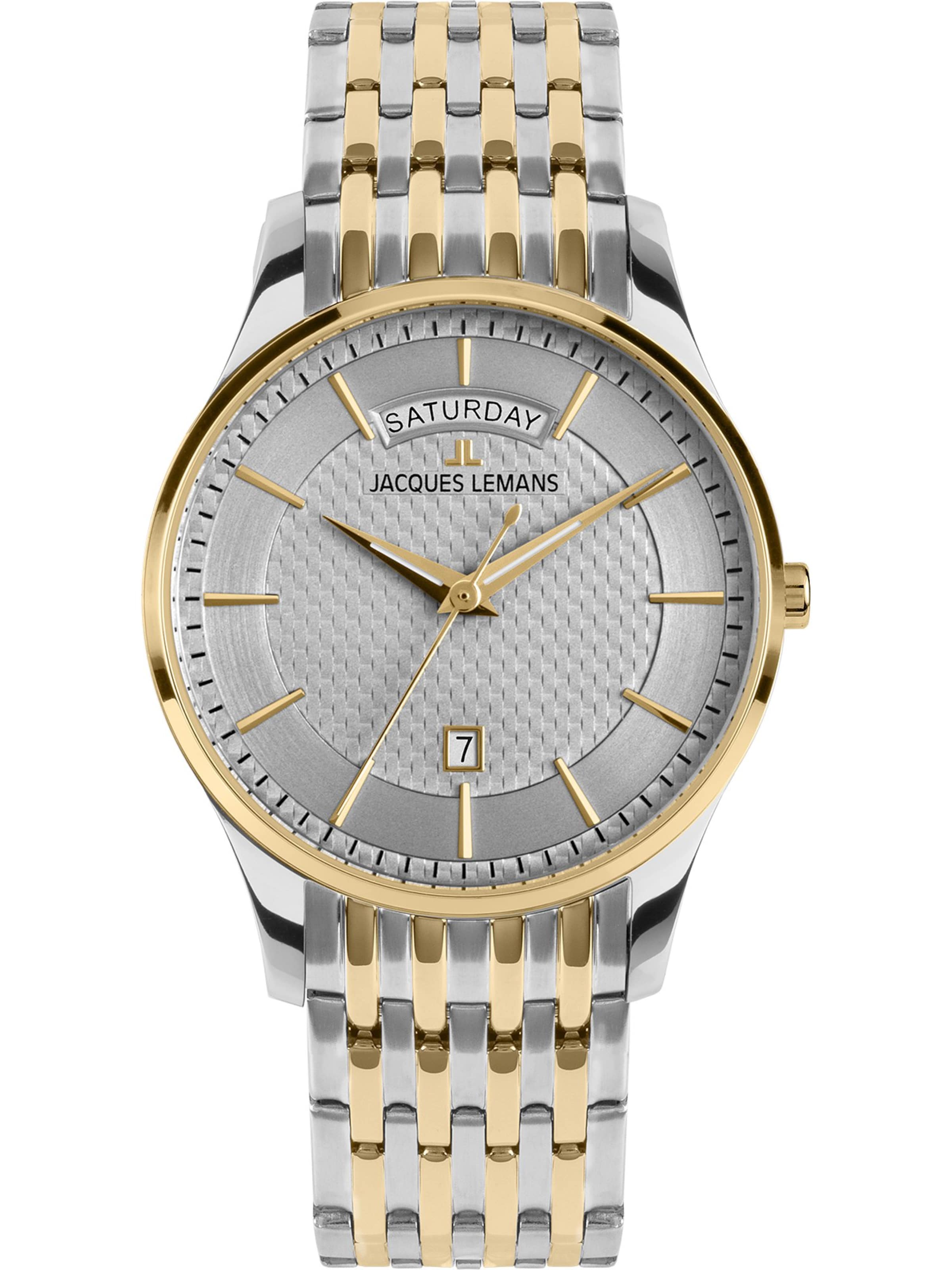 Jacques Lemans Analoguhr in Silber: Vorderseite