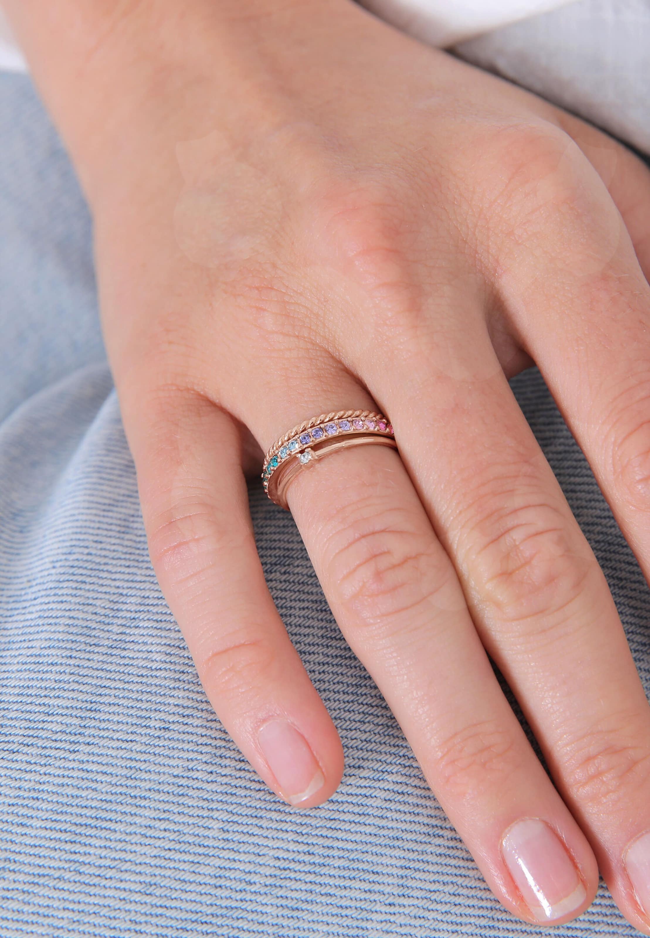 ELLI Sormus 'Rainbow' värissä kulta: etupuoli