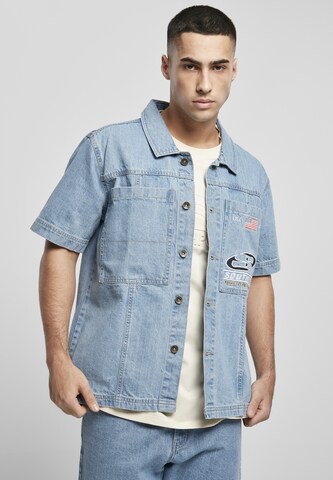 SOUTHPOLE Comfort fit Button Up Shirt in Blue: front