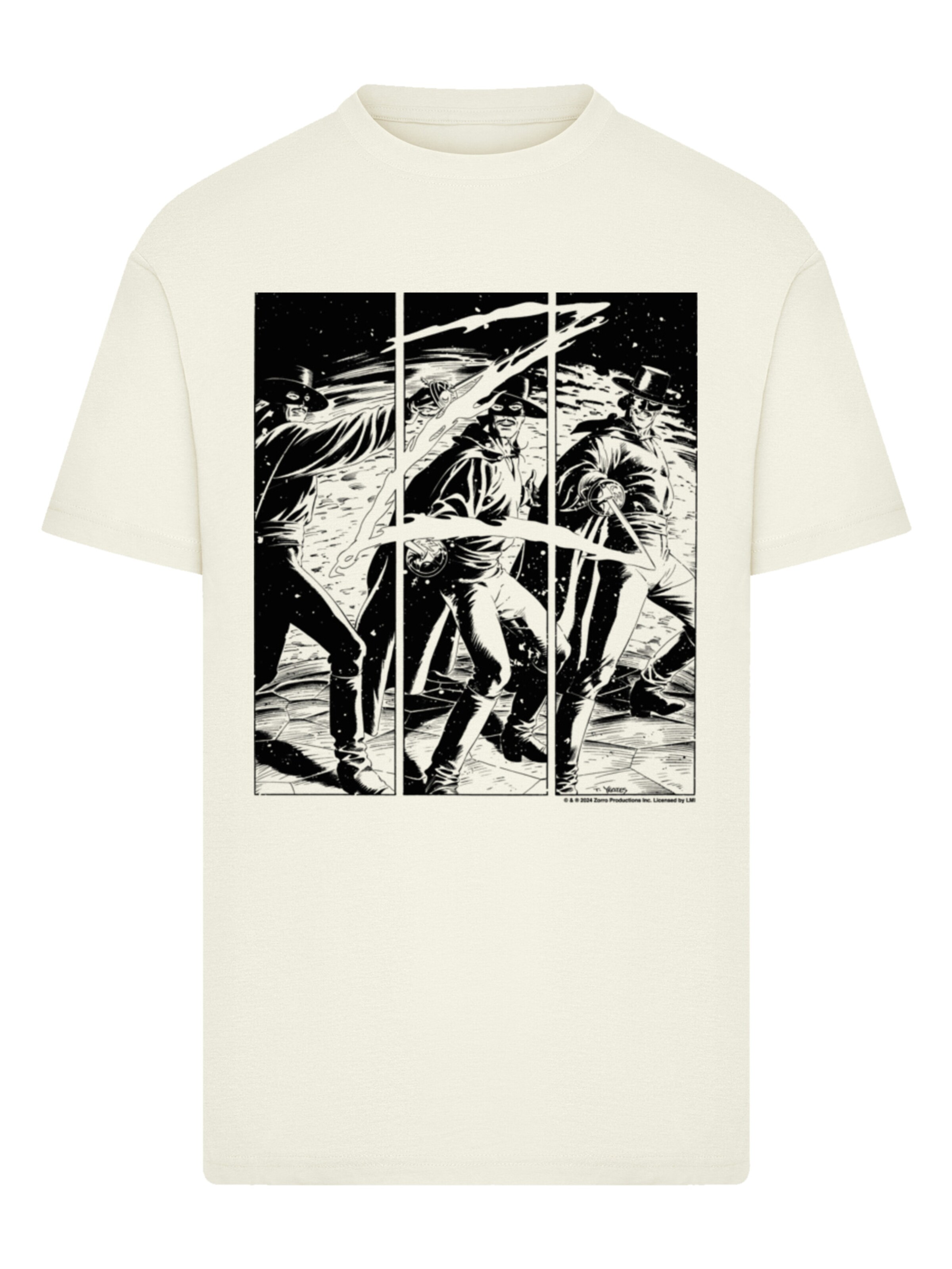 T-Shirt 'Zorro Mark Of Zorro Comic Strip Art' F4NT4STIC en beige : devant