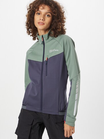 JACK WOLFSKIN Athletic Jacket in Green: front