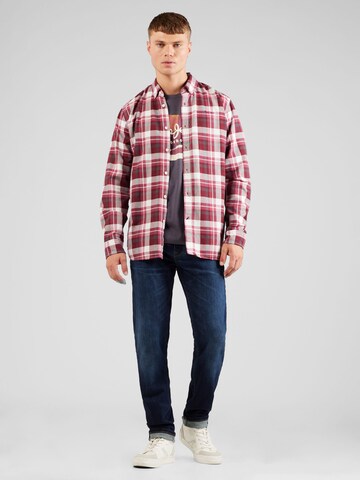 Pepe Jeans Regular fit Button Up Shirt 'Cressing' in Red