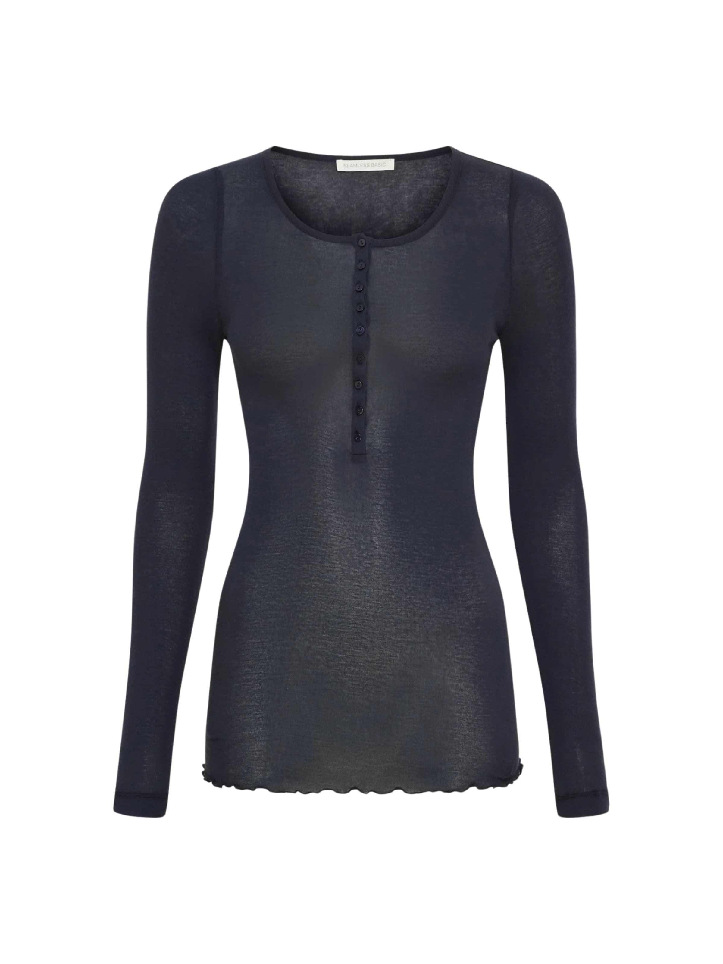 Seamless Basic Shirts 'Granddad' i sort: forside