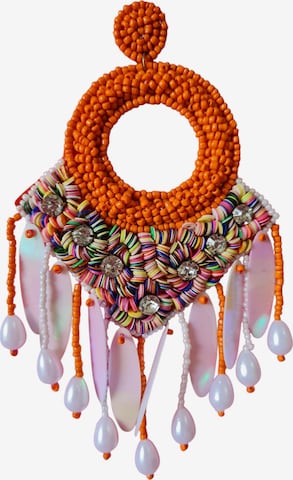PfauGermany Earrings 'Hangeing Beads' in Brown: front